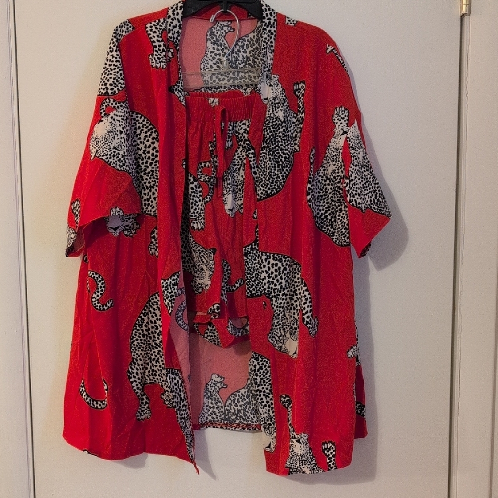Shein Kimono and Shorts Set